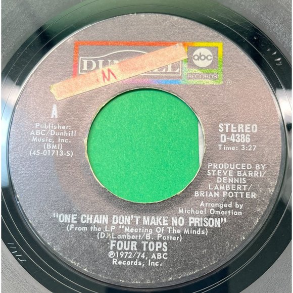 The Four Tops One Chain Don't Make No Prison / Turn On the Light 45 Soul 1970s - Picture 1 of 6